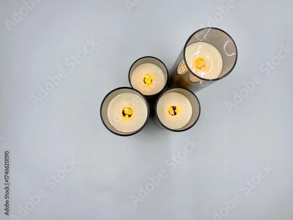 Obraz Electronic candles on a light background, Christmas decoration