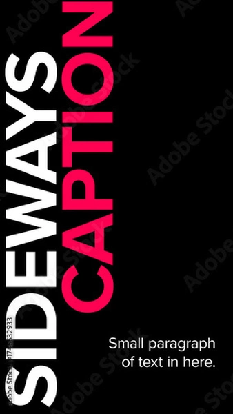 Fototapeta Sideways Title And Caption Vertical