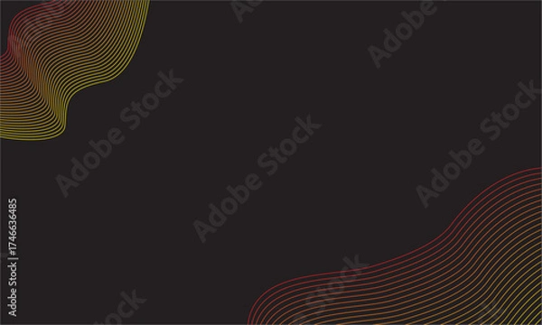 Obraz Abstract Line Background with Red and Yellow Gradient on Dark Surface