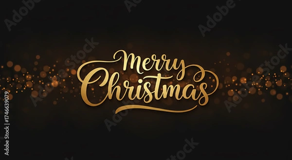 Obraz 黒とゴールドで魅せる大人のクリスマスメッセージ