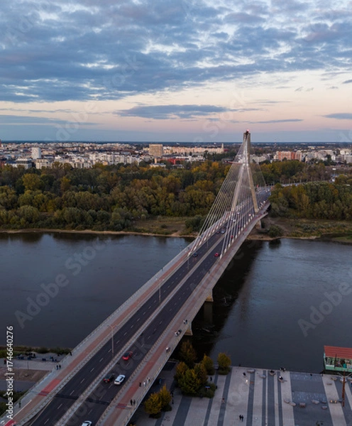 Obraz Bridge Swietokrzyski over the Wisla river in Warsaw, Poland