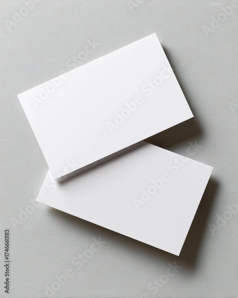 Obraz Two White Blank Business Cards Mockup