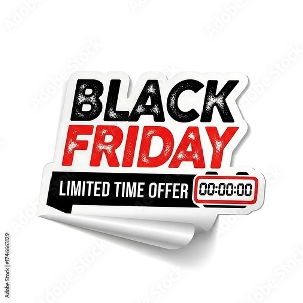 Fototapeta Black friday limited time offer with countdown timer