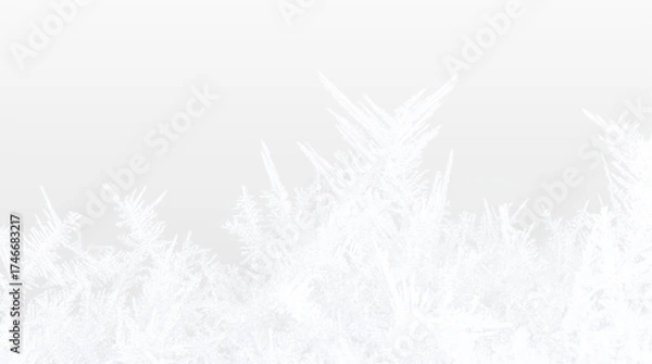 Fototapeta Winter frosty snowflake border PNG with transparent background, icy crystal texture and shiny sparkle effect for holiday decoration, Christmas frames and seasonal festive design elements
