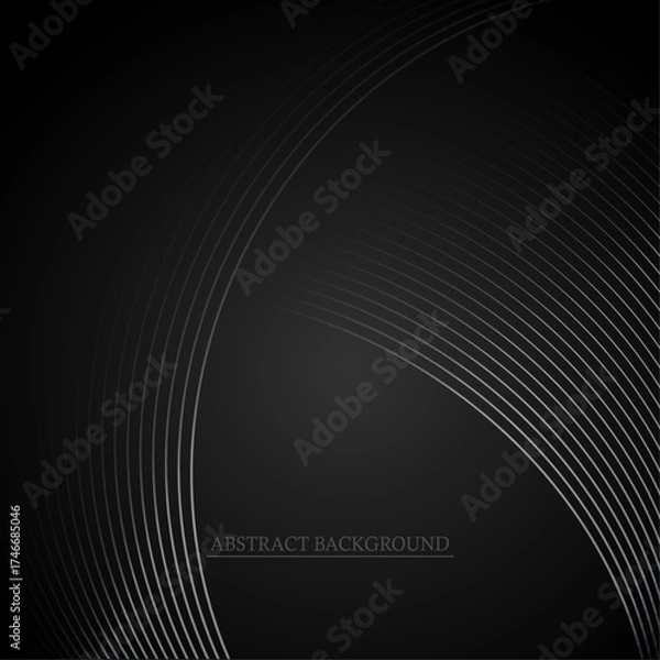 Fototapeta Abstract Dynamic Wallpaper Featuring Concentric Light Gray Waves on a High-Contrast Dark Backdrop