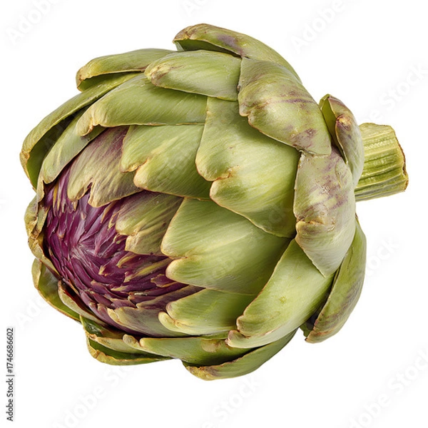 Obraz Vibrant Single Fresh Artichoke Head Isolated on Transparent Background