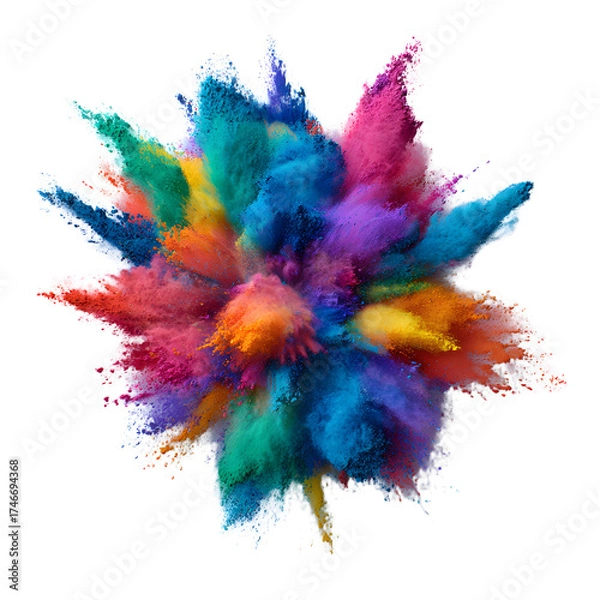 Obraz Vibrant Rainbow Color Powder Explosion Isolated
