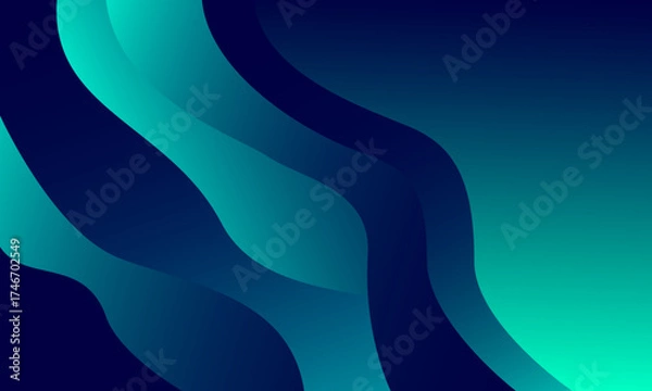 Fototapeta Abstract blue wave liquid background. Fluid shapes composition. Vector illustration