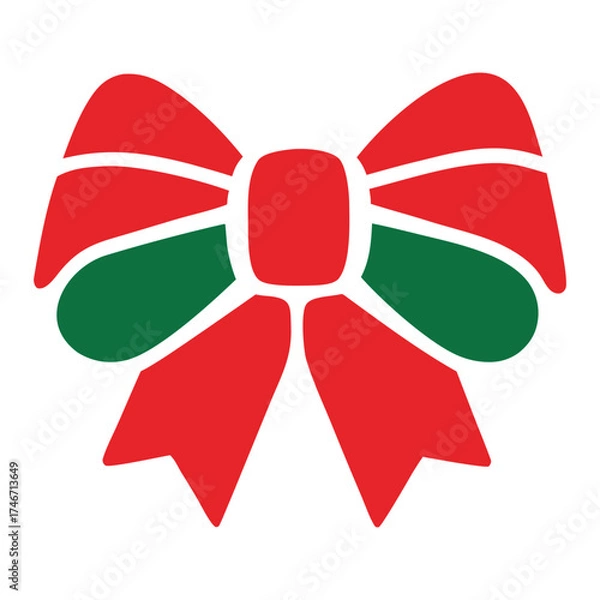 Fototapeta red and green bow vector