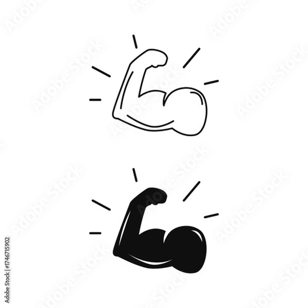 Obraz Muscle healthy hand body icon symbol design vector