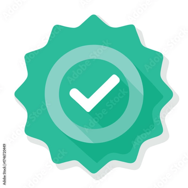 Obraz Bright vibrant teal abstract geometric shape silhouette illustration