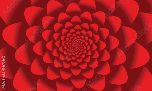 Fototapeta Luxury abstract red color flower background design