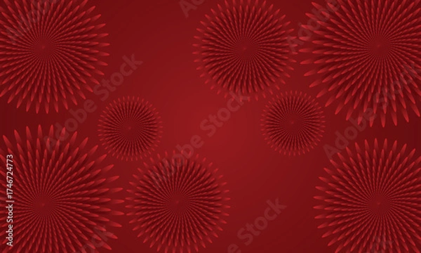 Fototapeta Luxury abstract red color flower background design