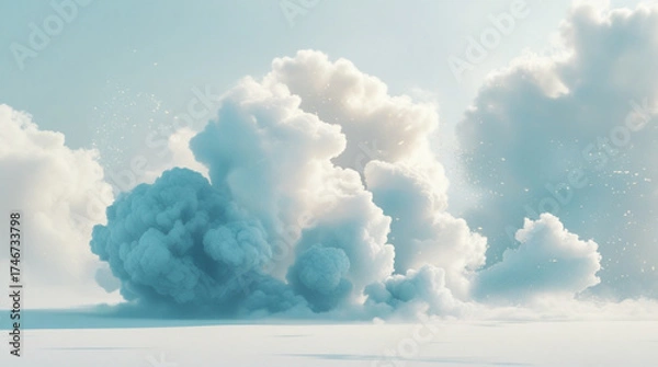 Fototapeta White Background Smoke Cloud Concept