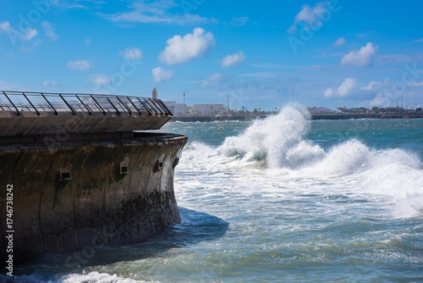 Obraz Embankment in Casablanca city, Morocco overlooking Atlantic ocean