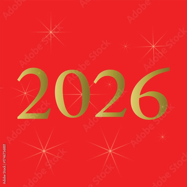 Fototapeta Modern Textured Graphic of the Number 2026