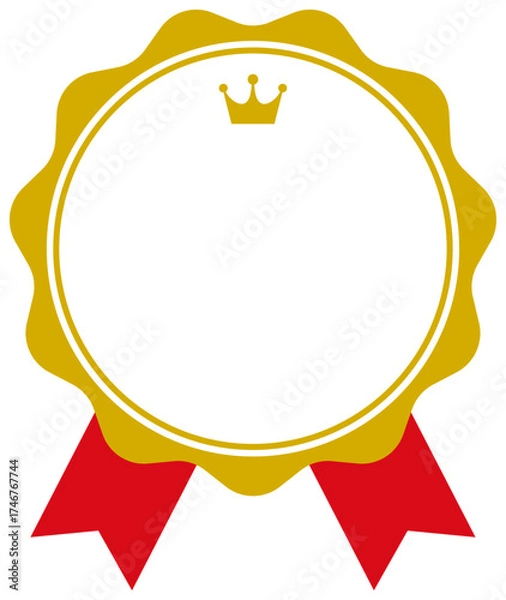 Obraz ランキングのメダルフレーム　リボン　王冠　飾り金