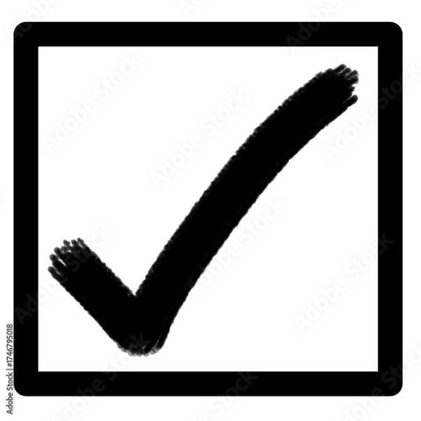 Obraz check mark in square frame 