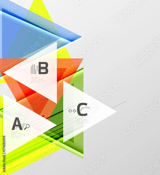 Fototapeta Color triangles background design