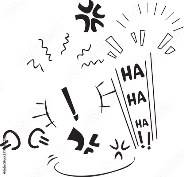 Fototapeta Comic Emotion & Action Symbol Vector – Expressive FX for Pop Art, Manga & Visual Storytelling