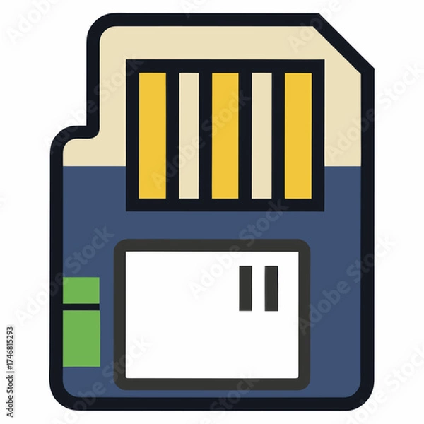 Obraz SD Card Outline Icon – Data Storage