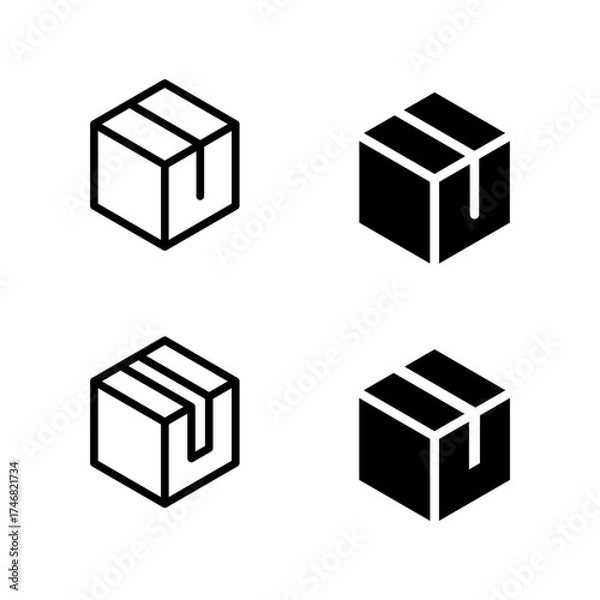 Fototapeta Box icon vector. Delivery box icon. Delivery product icon. 