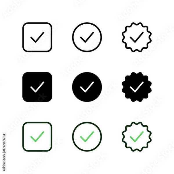 Fototapeta Checkmark icon vector. Check icon. Yes icon. Complete, Correct, Yes, Tic icon. Icon vector.