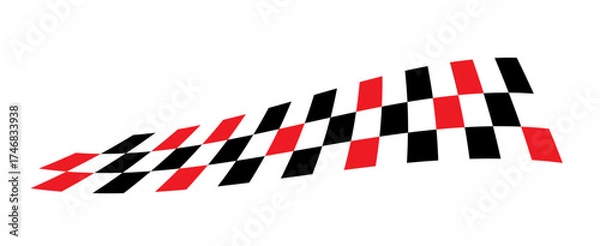 Fototapeta Race flag. Checkered flag. Racing stripes. Race motorsport graphics. Vector illustration