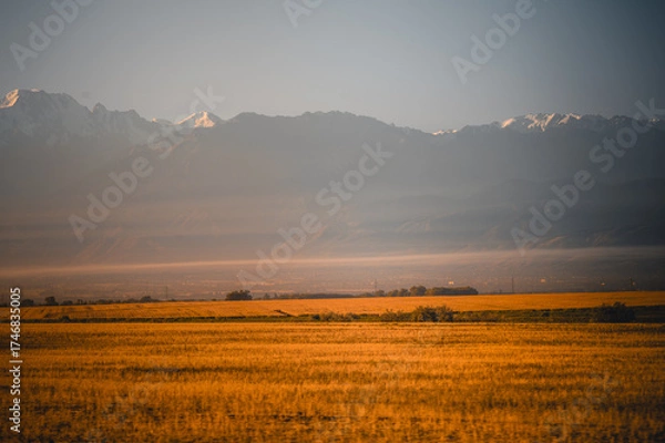 Obraz misty morning sunrise