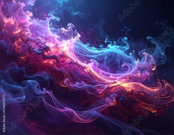 Obraz Abstract swirling luminous shapes