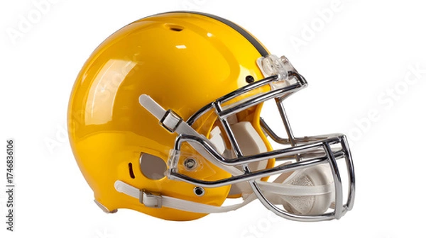Obraz Yellow football helmet mockup, isolated background