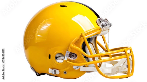 Obraz Yellow football helmet mockup, isolated background