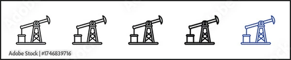 Fototapeta Oil pump icon set outline multiple  icon vector illustrator concept