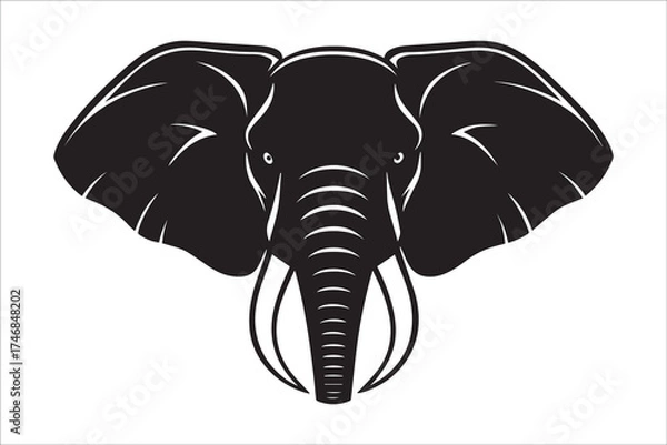 Fototapeta Stylized Elephant Design with Bold Lines and Simple Shapes