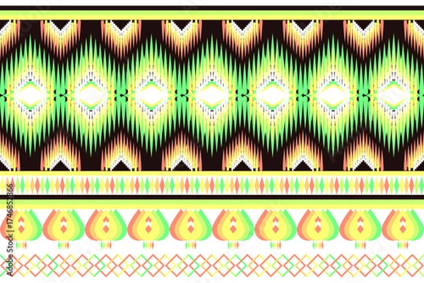 Fototapeta seamless geometric pattern on a white background.Native American tribal fabric. Ethnic motif. tiles, picture books, rug, carpet, Patola saree. design vector for woven textile printing blanket fashion