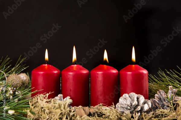 Obraz fourth advent candle burning