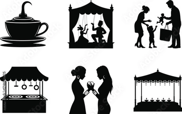 Obraz Diwali Carnival and Fair Event Vector Bundle