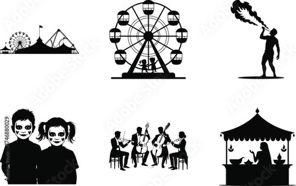 Fototapeta Diwali Carnival and Fair Event Vector Bundle