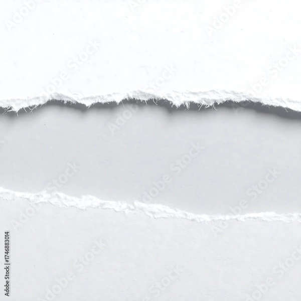 Fototapeta A close-up shot features torn white paper strips. The ripped edges frame a light-gray space, suggesting a peek or reveal