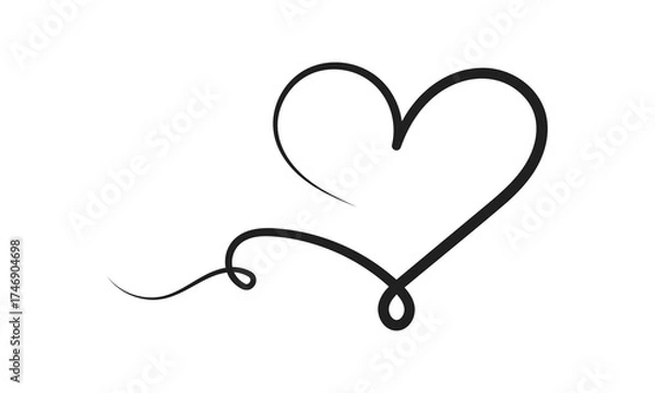 Fototapeta Heart icon isolated on white background