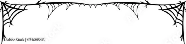 Obraz Black Hand Drawn Spider Web Border
