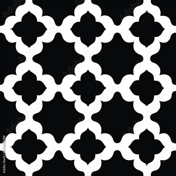 Obraz black and white seamless pattern