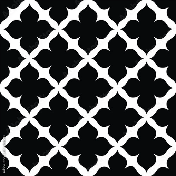 Obraz black and white seamless pattern