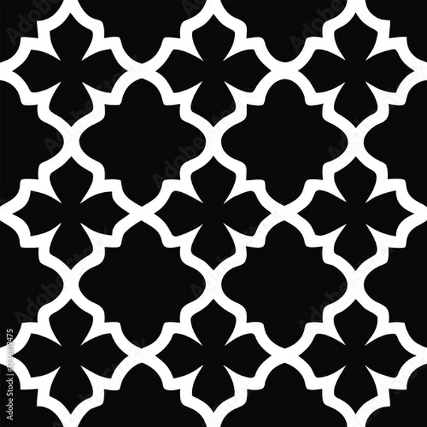 Obraz black and white seamless pattern