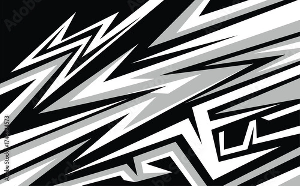Fototapeta Illustration Vector graphic of Abstract Racing Stripes Background With Grey And Black Color fit for Racing Design etc.