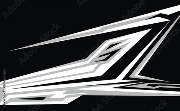 Fototapeta Illustration Vector graphic of Abstract Racing Stripes Background With Grey And Black Color fit for Racing Design etc.