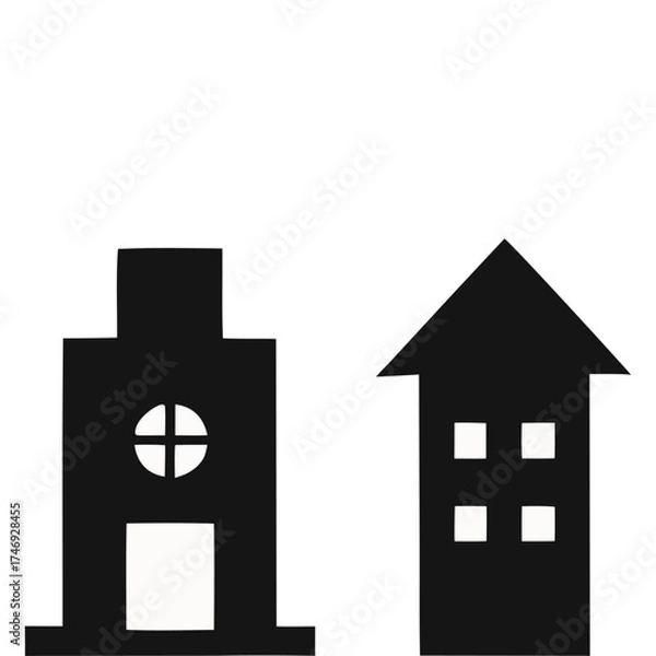 Fototapeta Vector art of cityscape icon for urban development concept