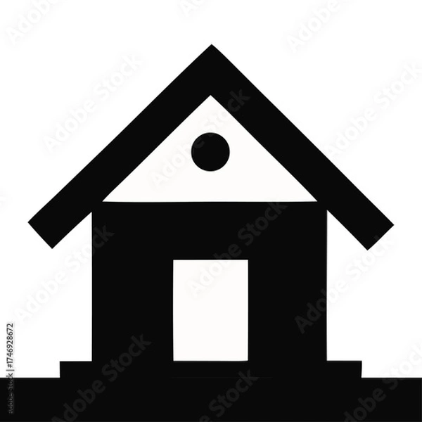 Fototapeta Vector art of simple house icon for real estate or home use