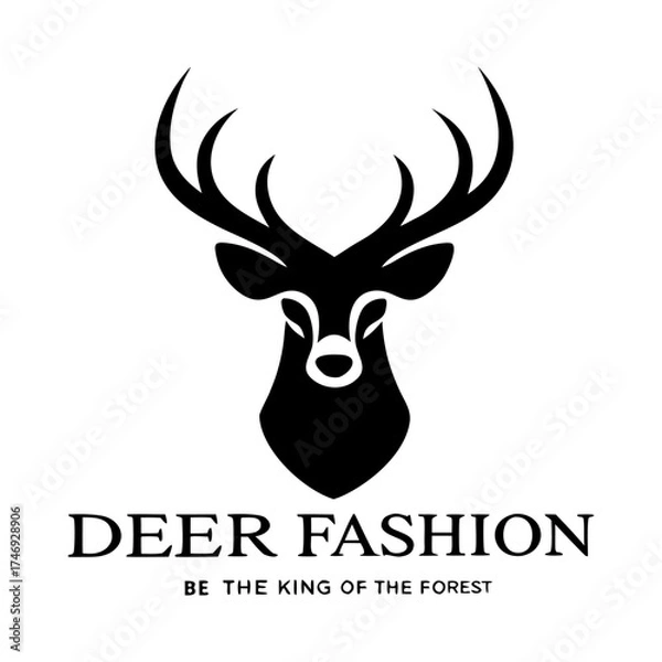 Fototapeta Vector art of deer fashion logo be the king of the forest
