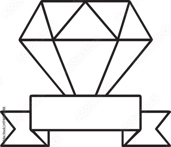 Fototapeta Diamond Trophy Icon Vector